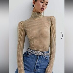 NWT For Love & Lemons Sheer Women's Top Small